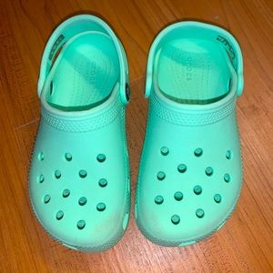 Green crocs kid clogs size 12